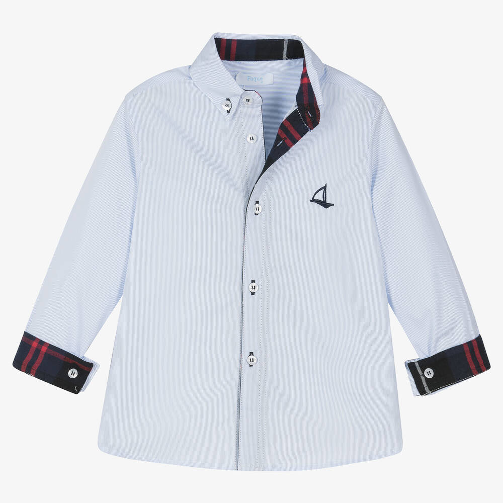 Foque-Хлопковая рубашка в голубую полоску | Childrensalon Outlet