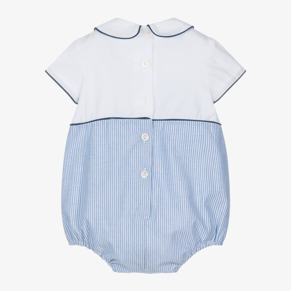Foque-Boys' Blue Striped Cotton Shortie | Childrensalon Outlet