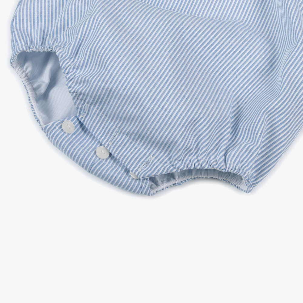 Foque-Boys' Blue Striped Cotton Shortie | Childrensalon Outlet