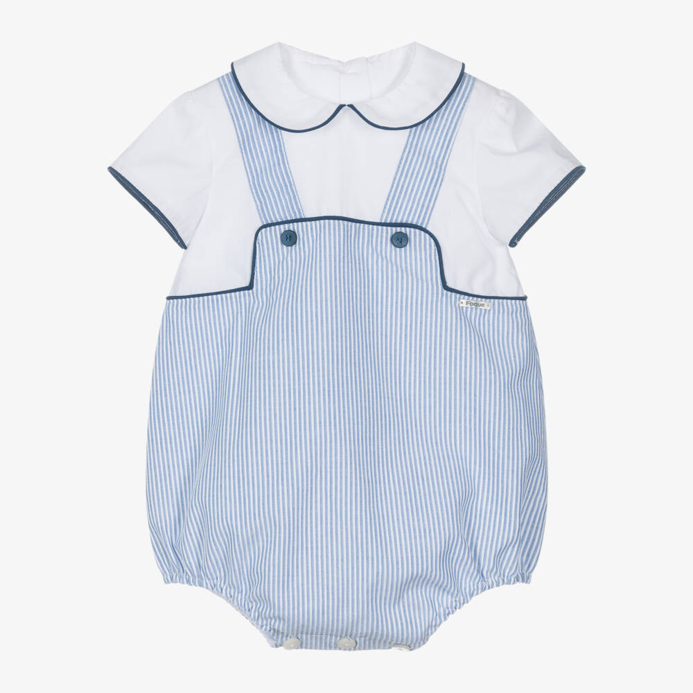 Foque-Синий полосатый хлопковый комбинезон для мальчиков | Childrensalon Outlet