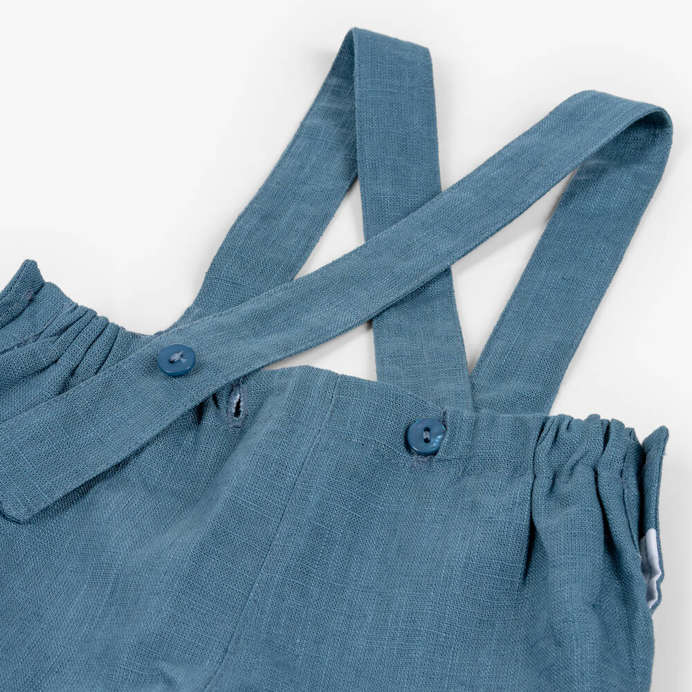 Foque-Boys Blue Striped Long Sleeved Shirt & Shorts Set | Childrensalon Outlet