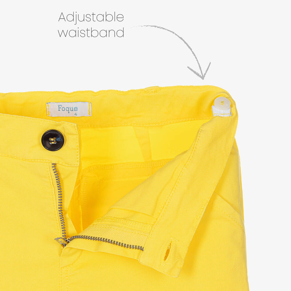 Foque-Синяя рубашка и желтые шорты из хлопка | Childrensalon Outlet