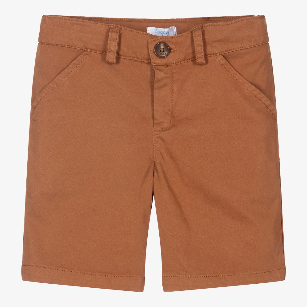 Foque - Boys Brown Cotton Shorts | Childrensalon