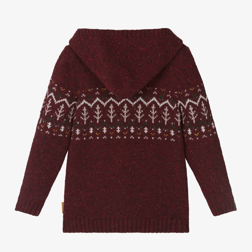 Foque-بلوفر بهودي مزيج صوف لون أحمر للأولاد | Childrensalon Outlet