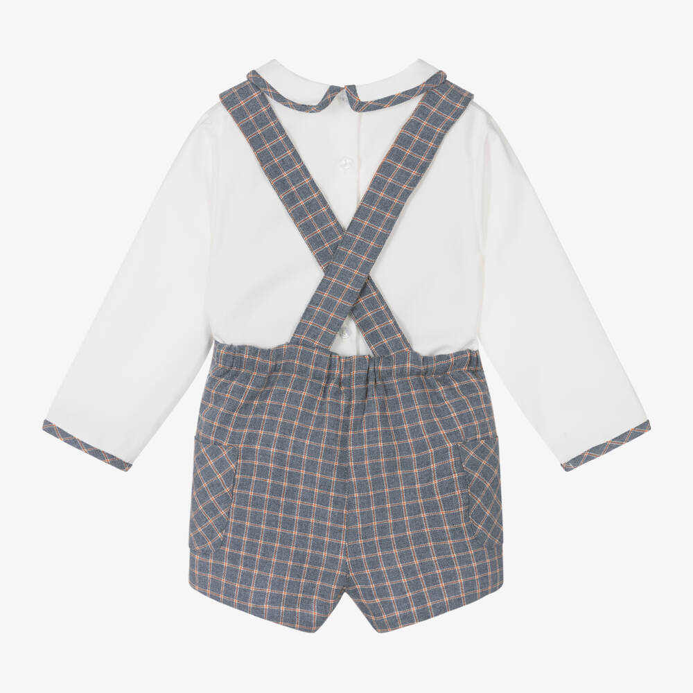 Foque-طقم شورت قطن لون أبيض وأزرق للأولاد | Childrensalon Outlet