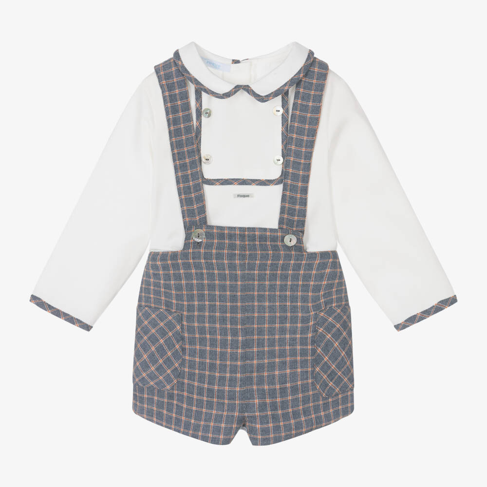 Foque-Boys Checked Cotton Shorts Ensemble | Childrensalon Outlet