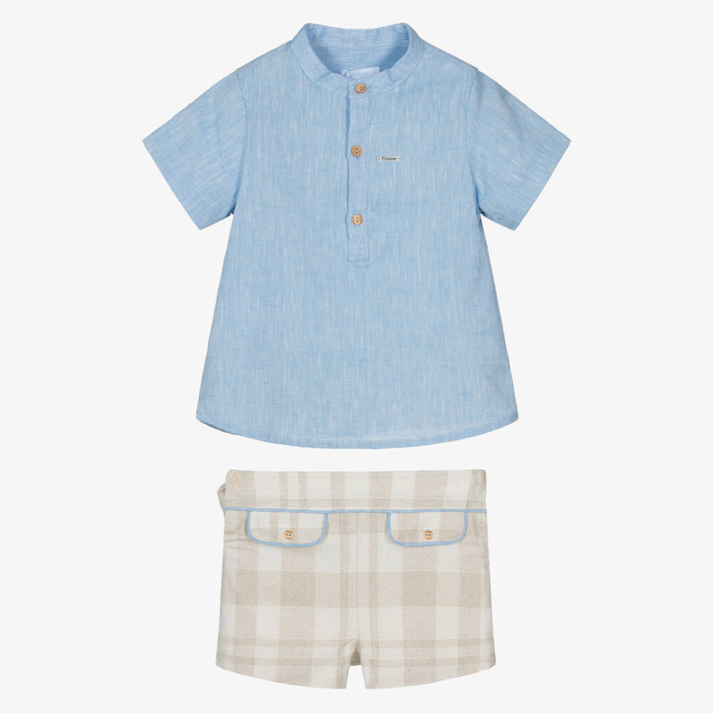 Foque-Boys Classic Blue & Beige Ensemble | Childrensalon Outlet