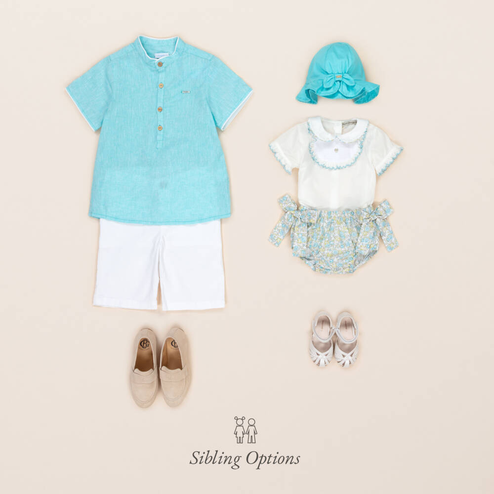 Foque-Boys Coastal Blue Linen Ensemble | Childrensalon Outlet