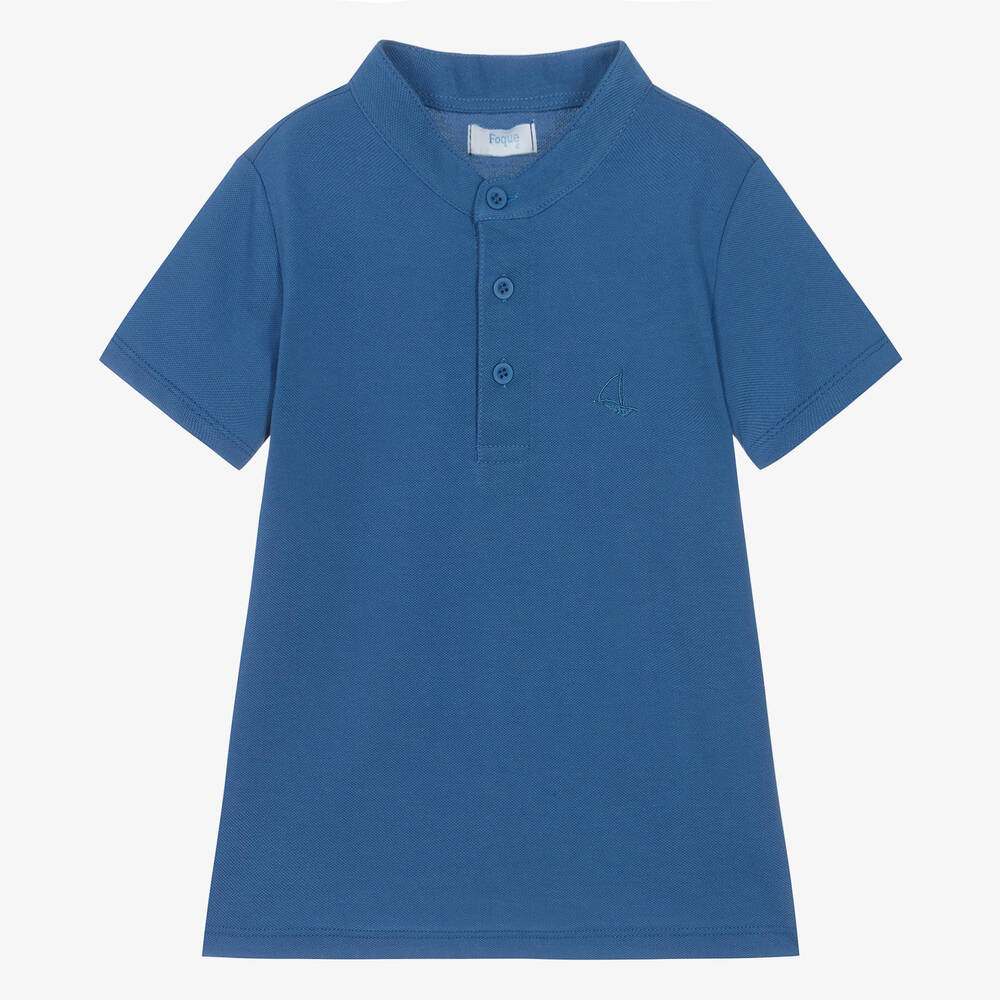 Foque-Boys Cobalt Blue Cotton Polo Shirt | Childrensalon Outlet