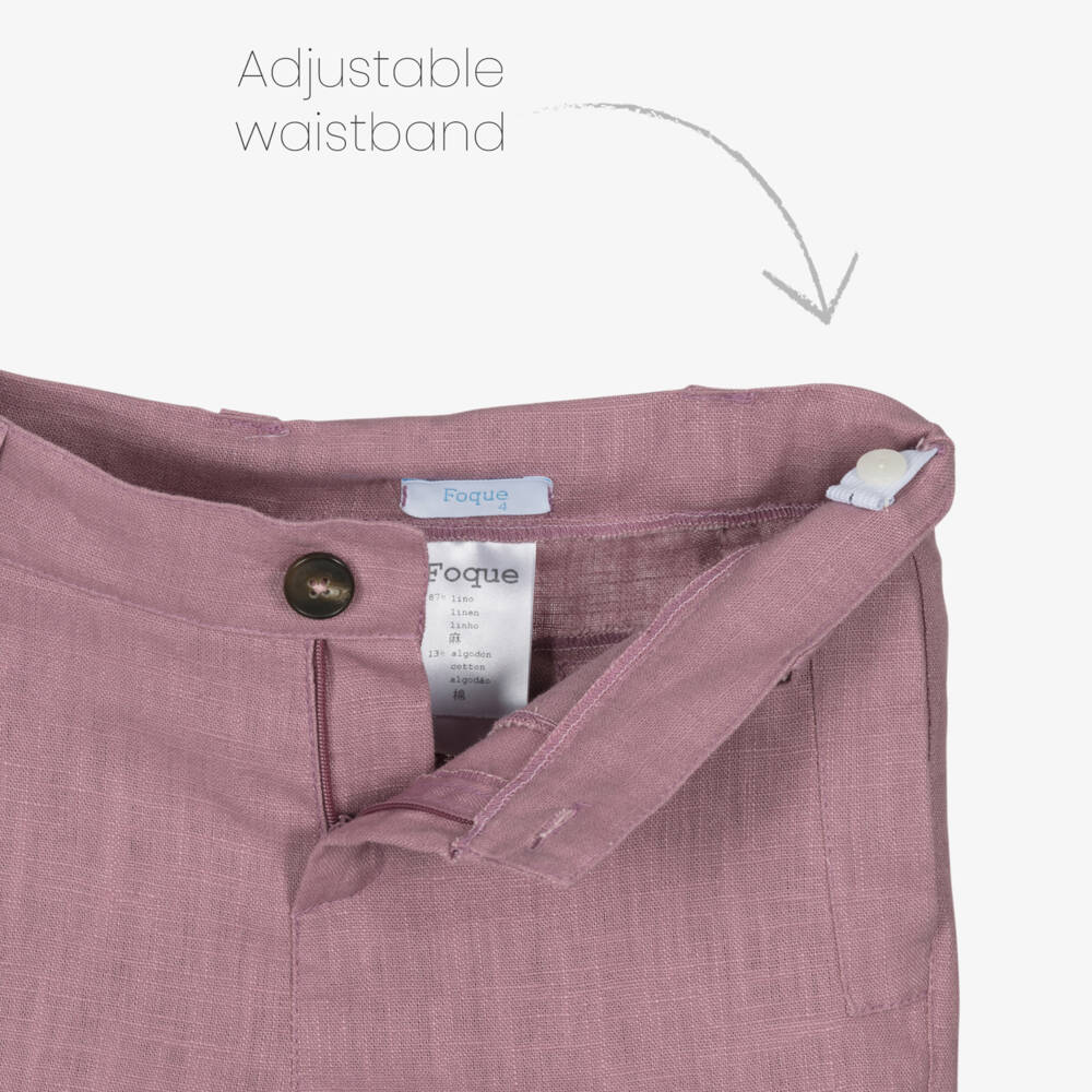 Foque-Boys Cream & Lilac Linen Ensemble | Childrensalon Outlet