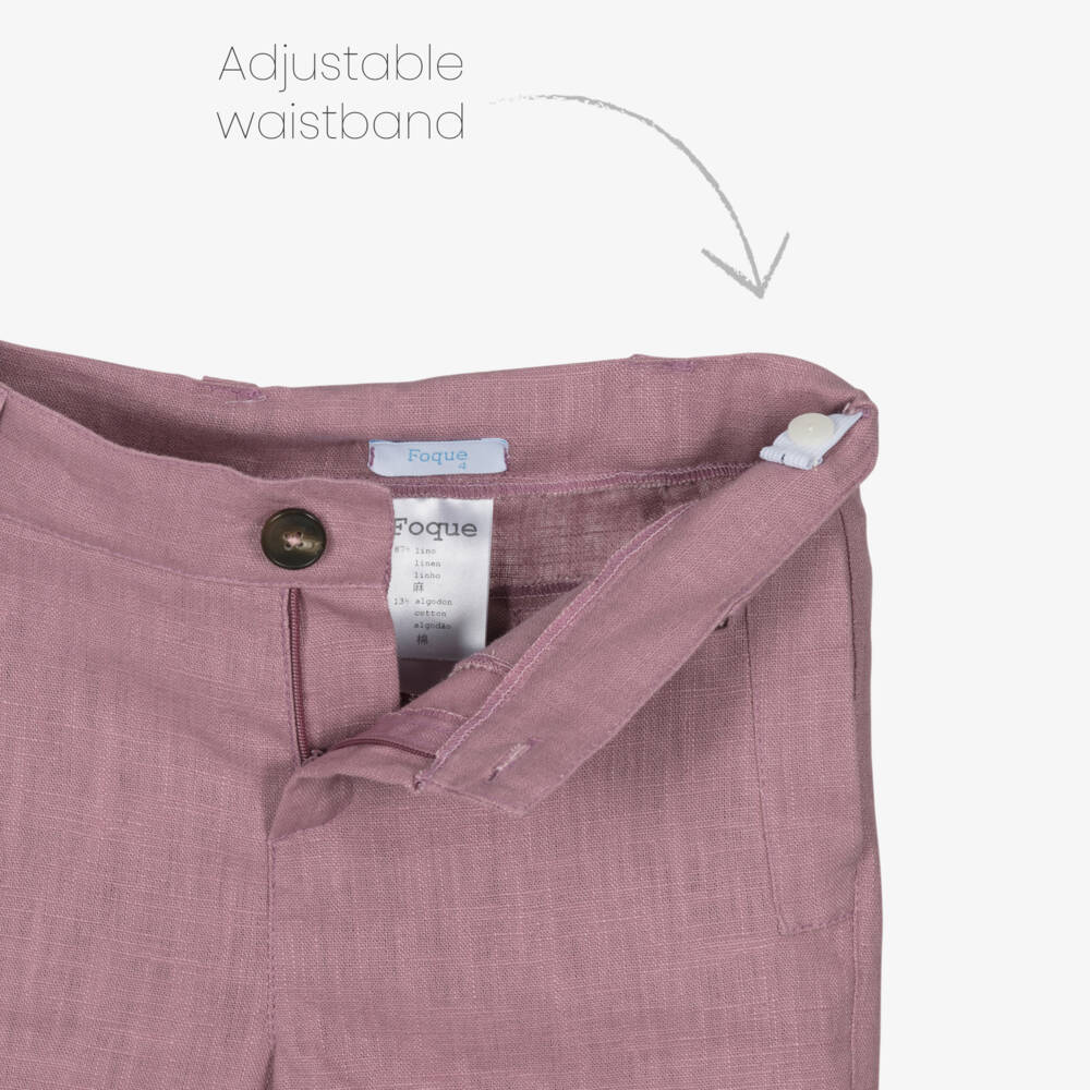 Foque-Boys Cream & Lilac Linen Ensemble | Childrensalon Outlet