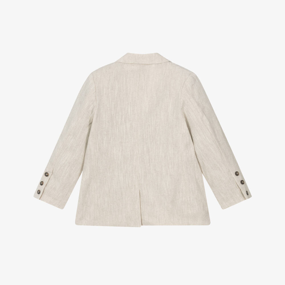 Foque-Boys Elegant Beige Linen Jacket | Childrensalon Outlet
