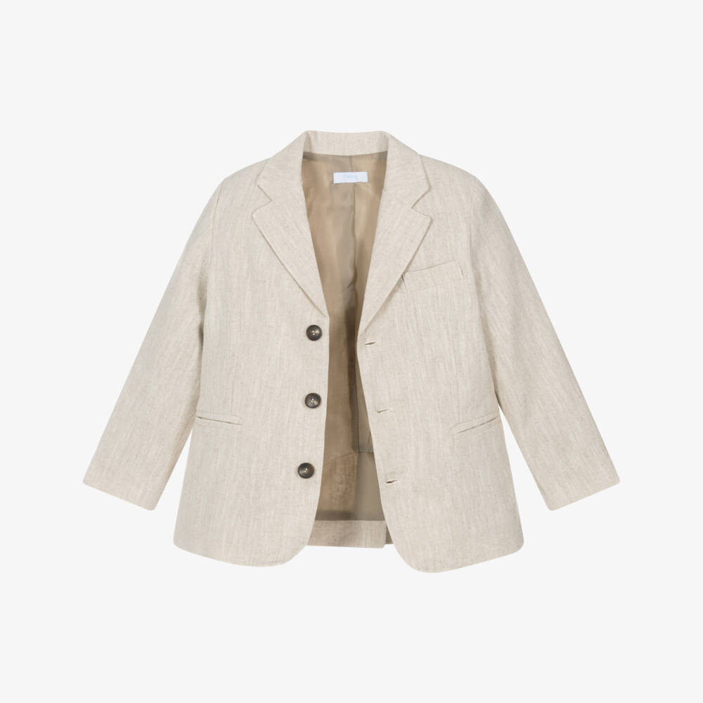 Foque-Boys Elegant Beige Linen Jacket | Childrensalon Outlet