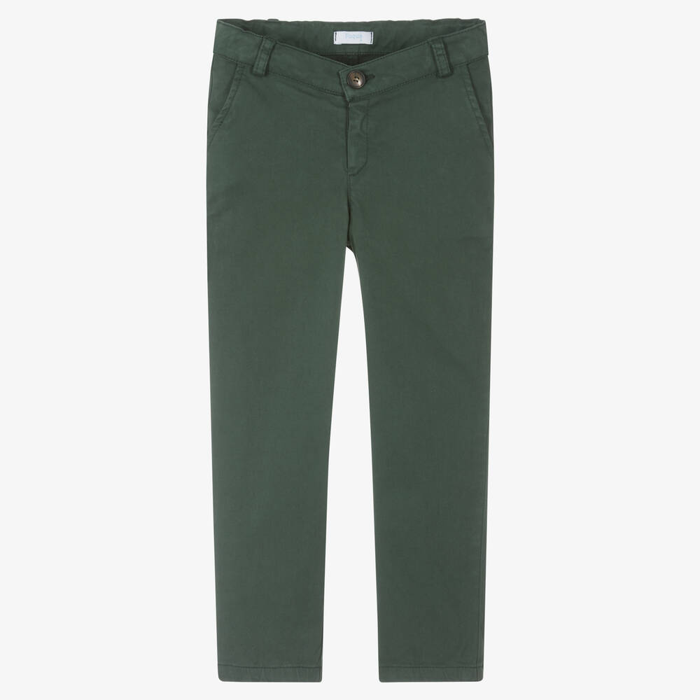 Foque - Pantalon chino vert en coton | Childrensalon