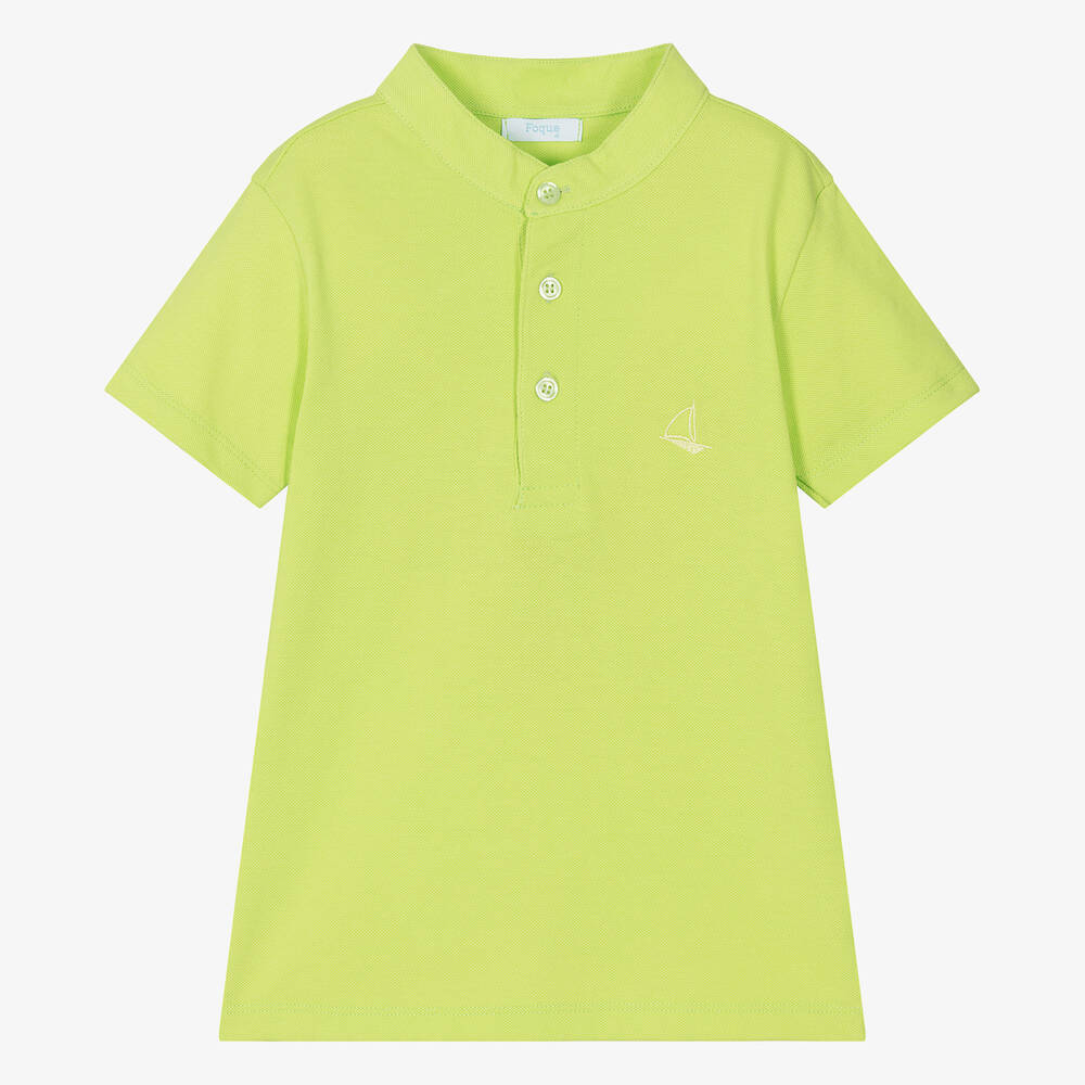 Foque-Boys Green Cotton Polo Shirt | Childrensalon Outlet