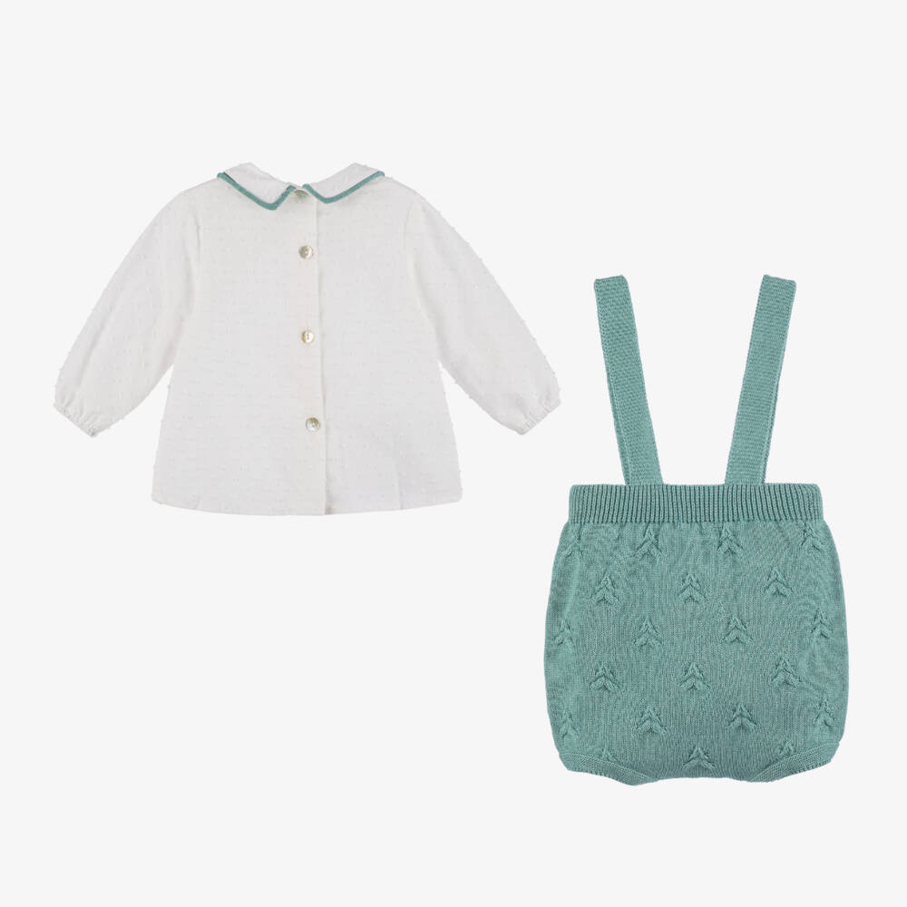 Foque-Boys Green Knitted Shorts Ensemble | Childrensalon Outlet