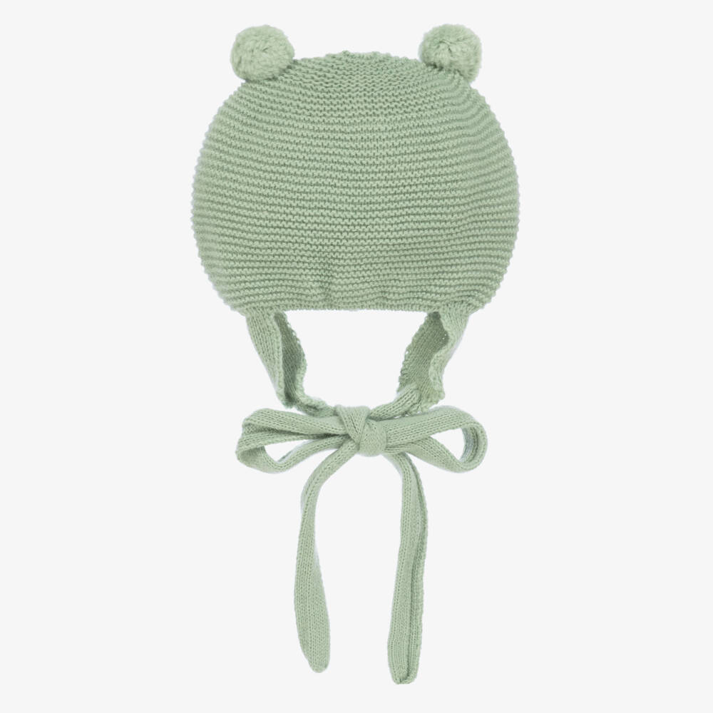 Foque-Boys Green Pom-Pom Knit Hat | Childrensalon Outlet