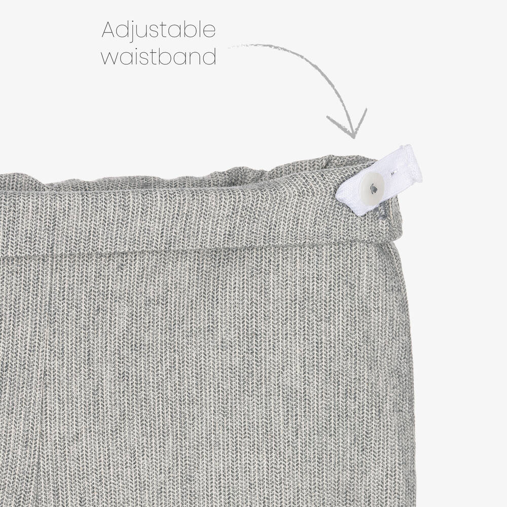 Foque-Boys Grey Cotton Shirt & Shorts Set | Childrensalon Outlet