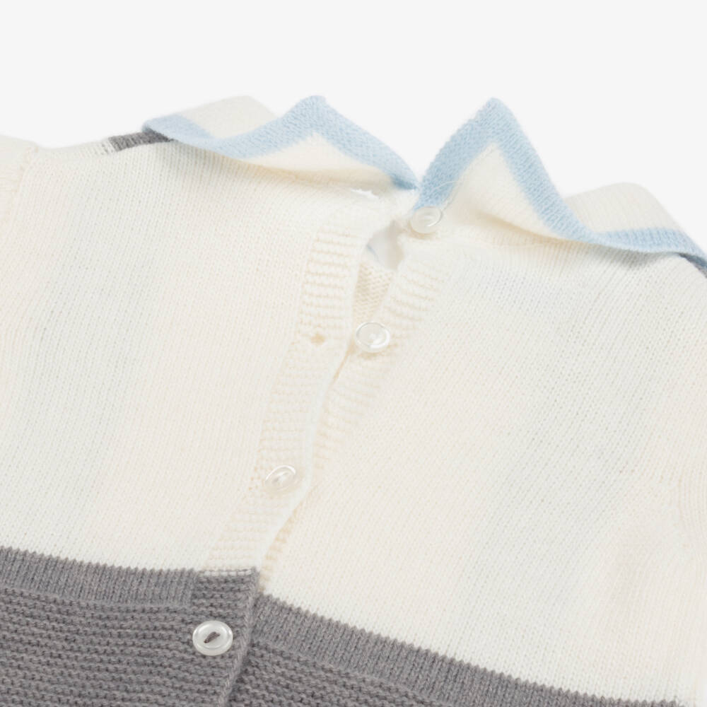 Foque-Boys Grey Ivory Knit Romper | Childrensalon Outlet