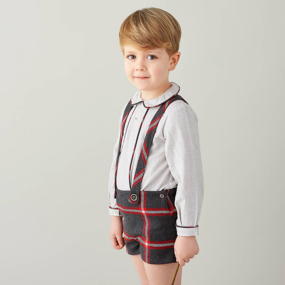 Foque-Boys Grey & Red Shorts Set | Childrensalon Outlet