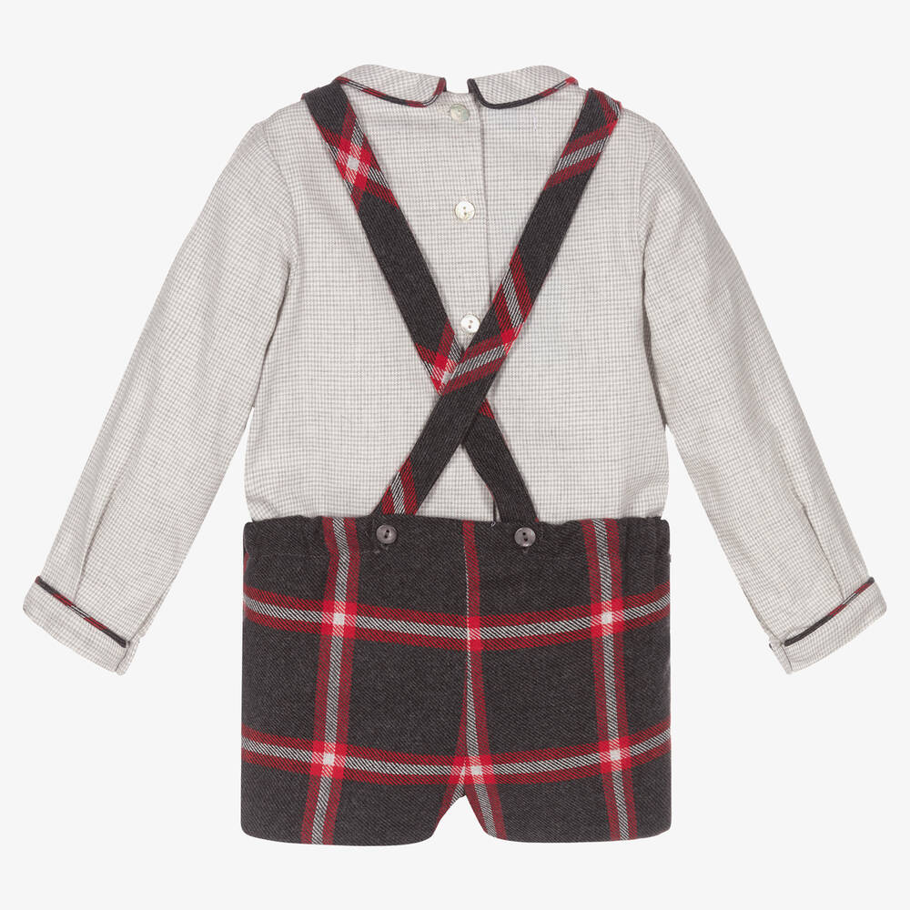 Foque-Boys Grey & Red Shorts Set | Childrensalon Outlet