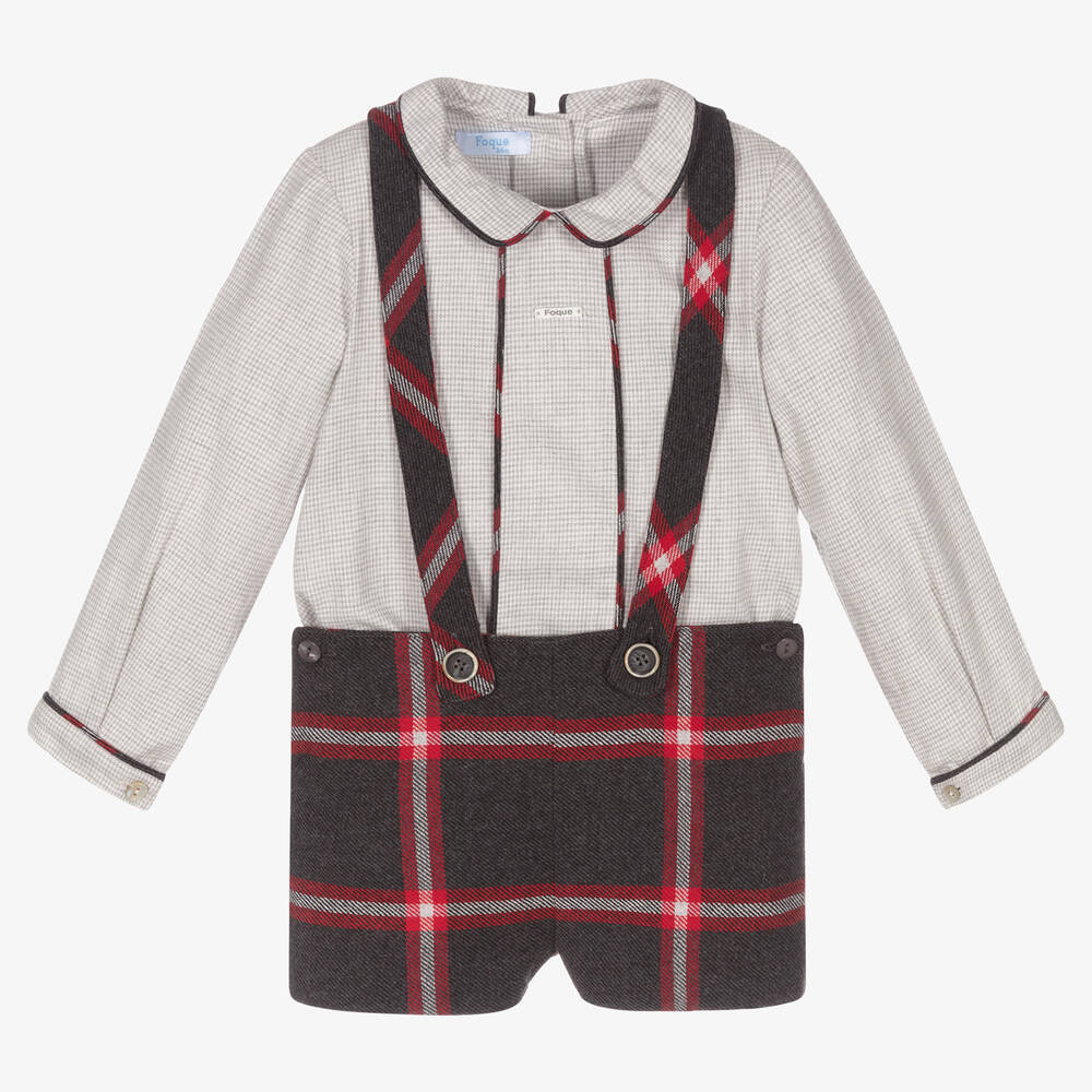 Foque - Ensemble short gris rouge Garçon | Childrensalon