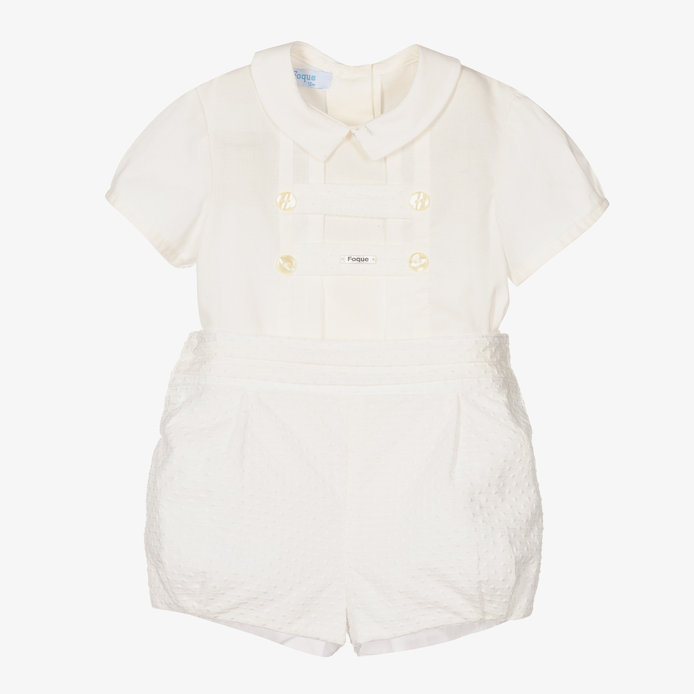 Foque - Кремовая рубашка и шорты из хлопка для мальчиков  | Childrensalon