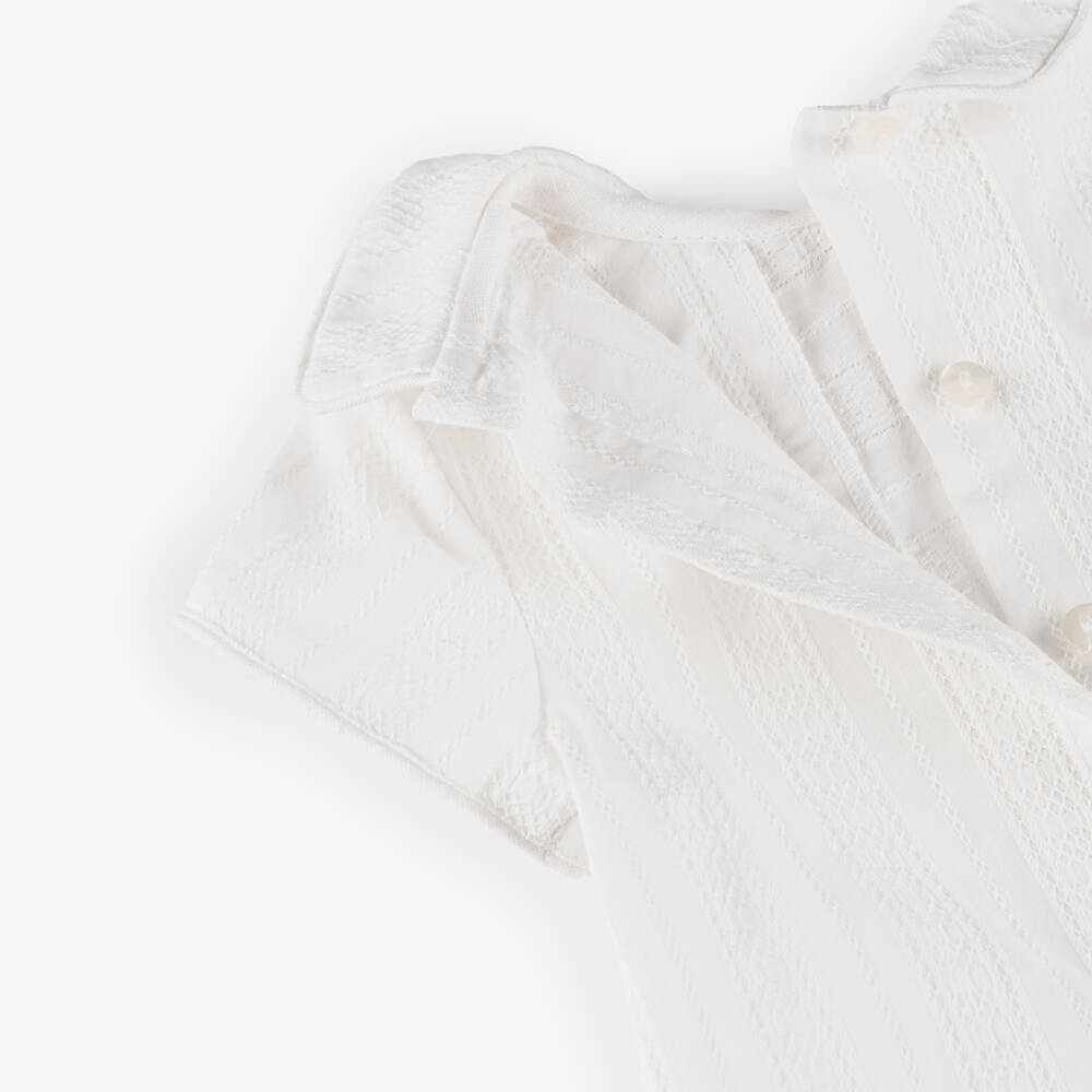 Foque-Boys Ivory Embroidered Shirt & Linen Blend Shorts Set | Childrensalon Outlet