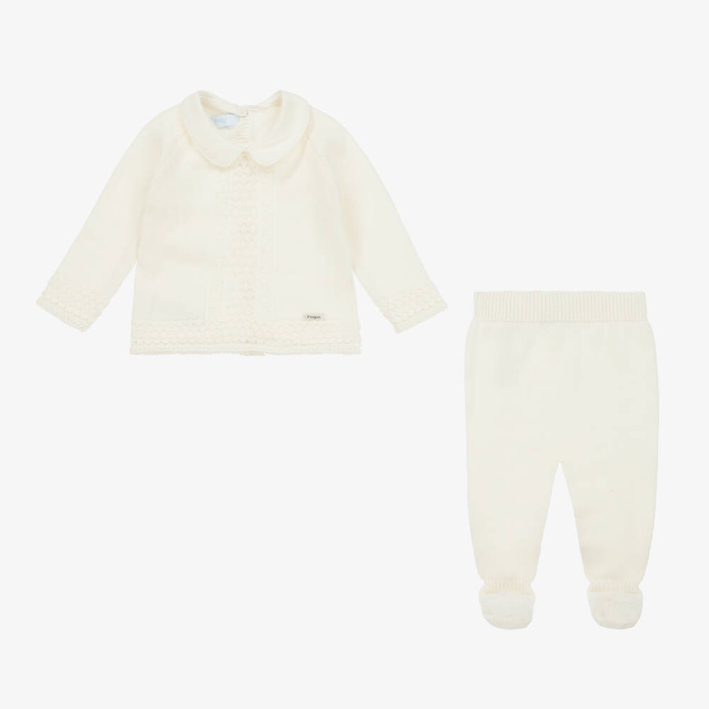 Foque-Boys Ivory Knit Two-Piece Set | Childrensalon Outlet