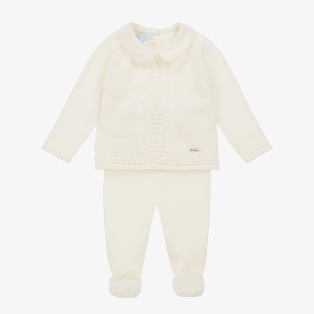 Foque-Boys Ivory Knit Two-Piece Set | Childrensalon Outlet