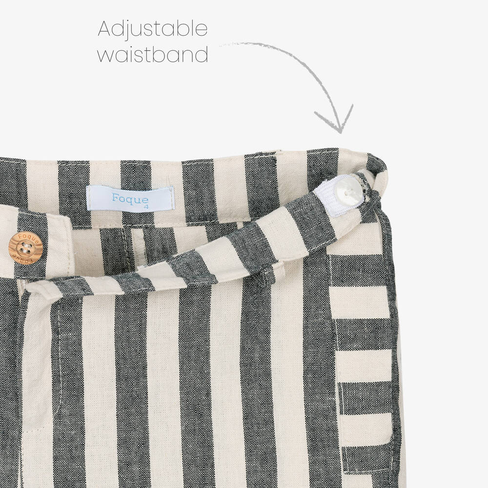 Foque-طقم شورت مزيج قطن وكتان لون عاجي للأولاد | Childrensalon Outlet