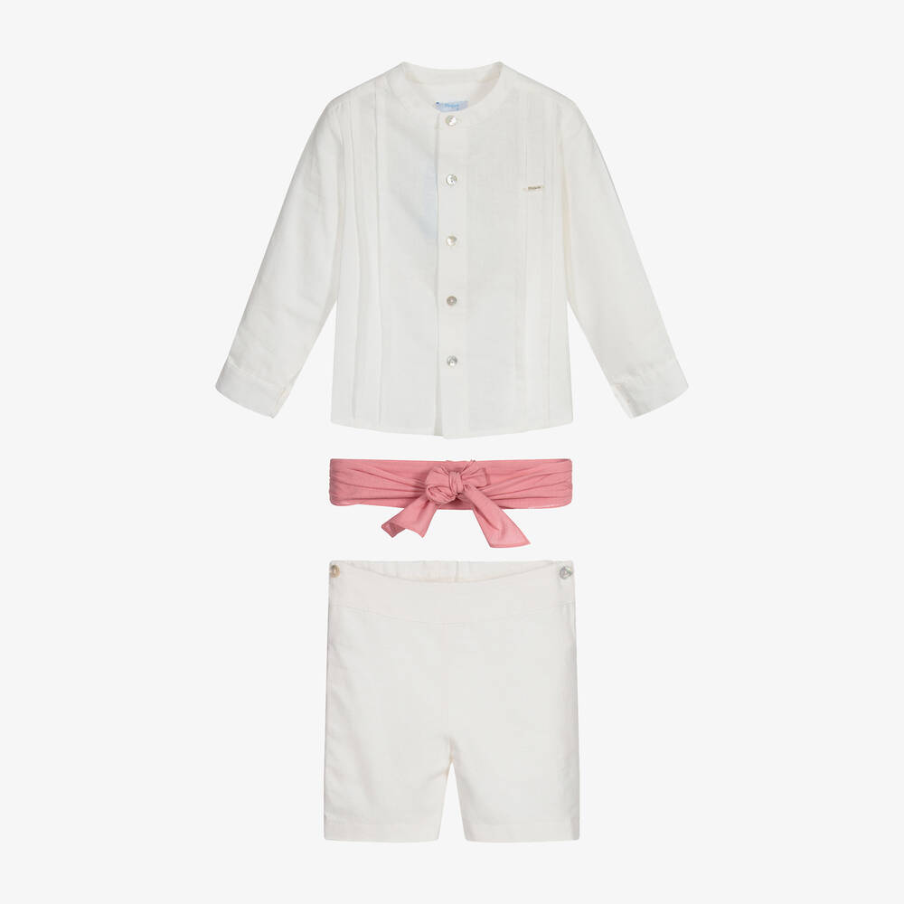 Foque-Комплект цвета слоновой кости и розового цвета с шортами для мальчиков | Childrensalon Outlet