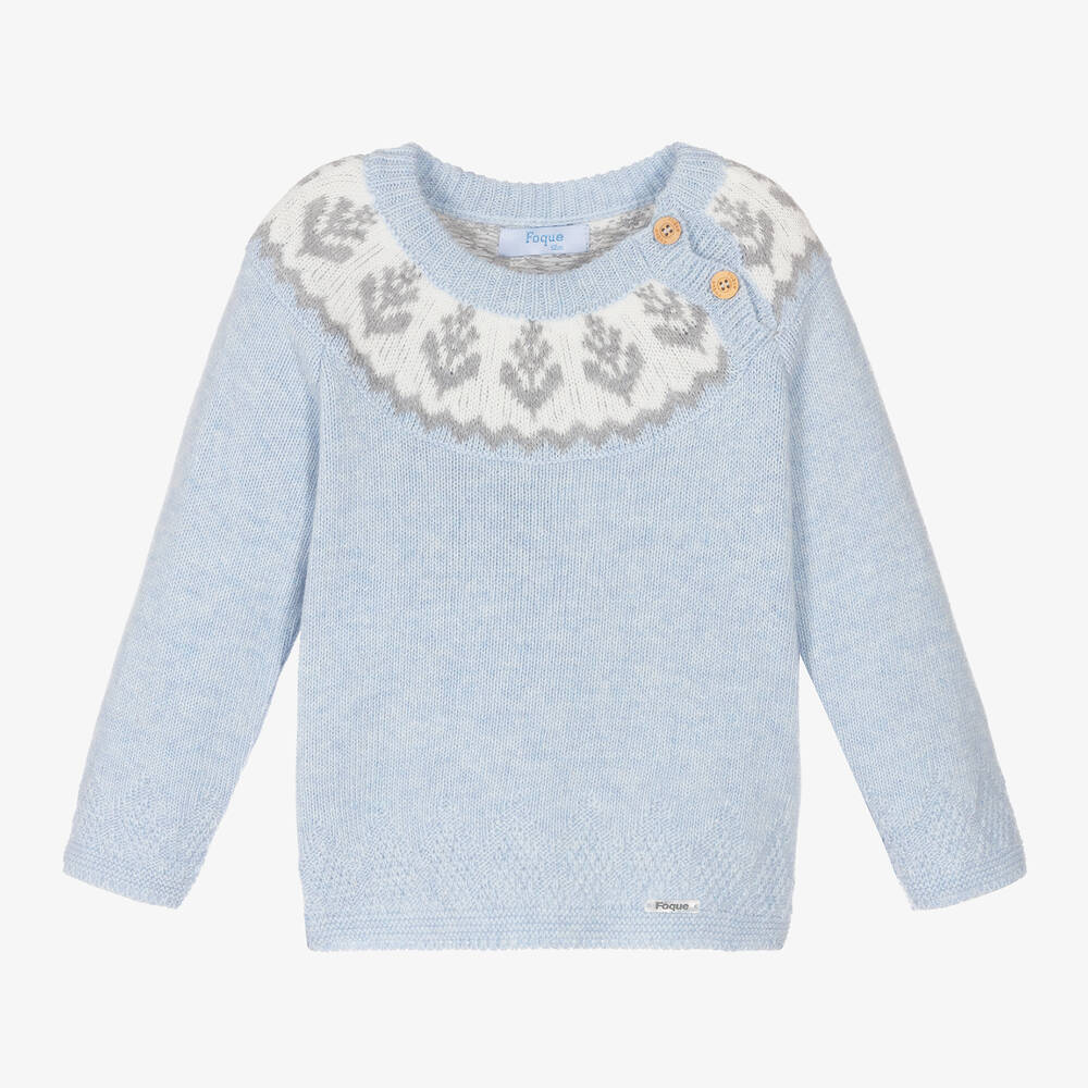 Foque - Boys Light Blue Knitted Sweater | Childrensalon