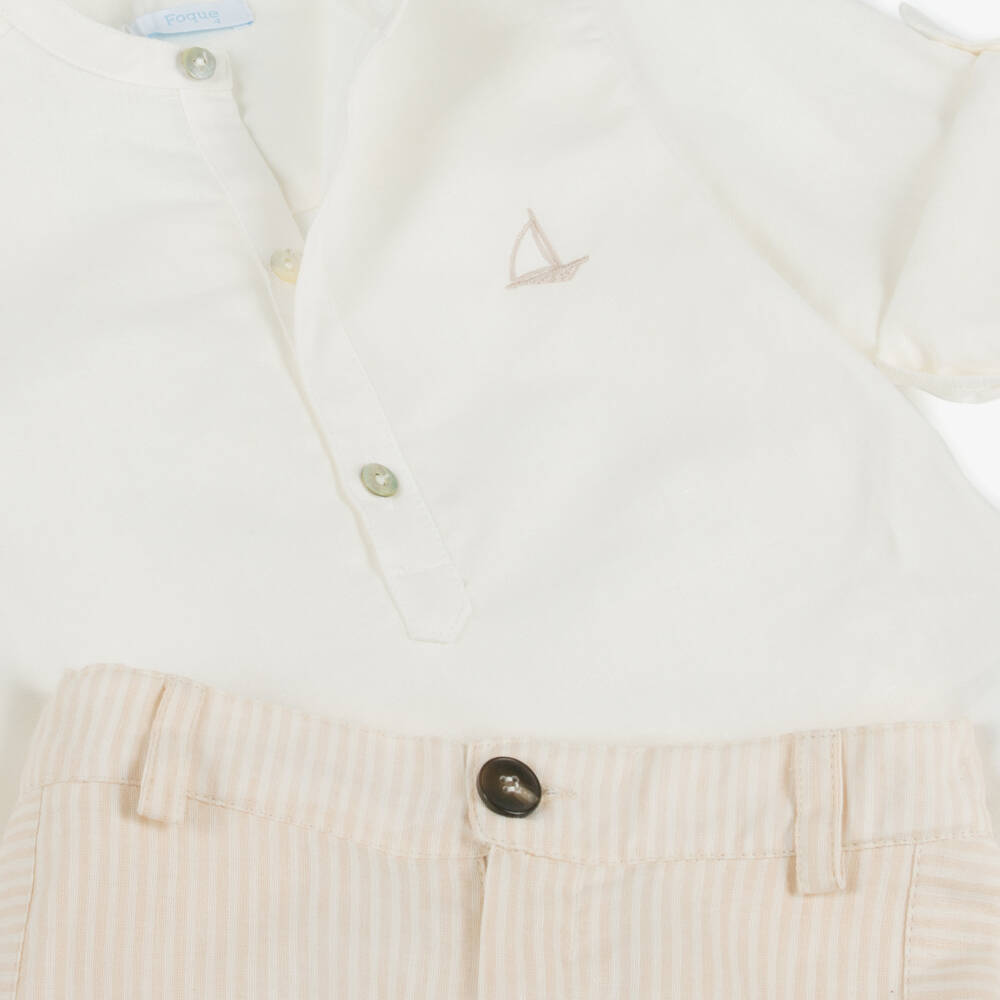 Foque-Boys Linen Blend Striped Ensemble | Childrensalon Outlet