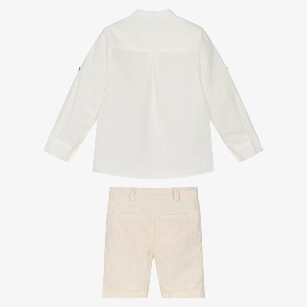 Foque-Boys Linen Blend Striped Ensemble | Childrensalon Outlet