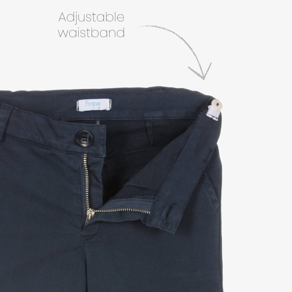 Foque-Boys Navy Blue Chino Trousers | Childrensalon Outlet