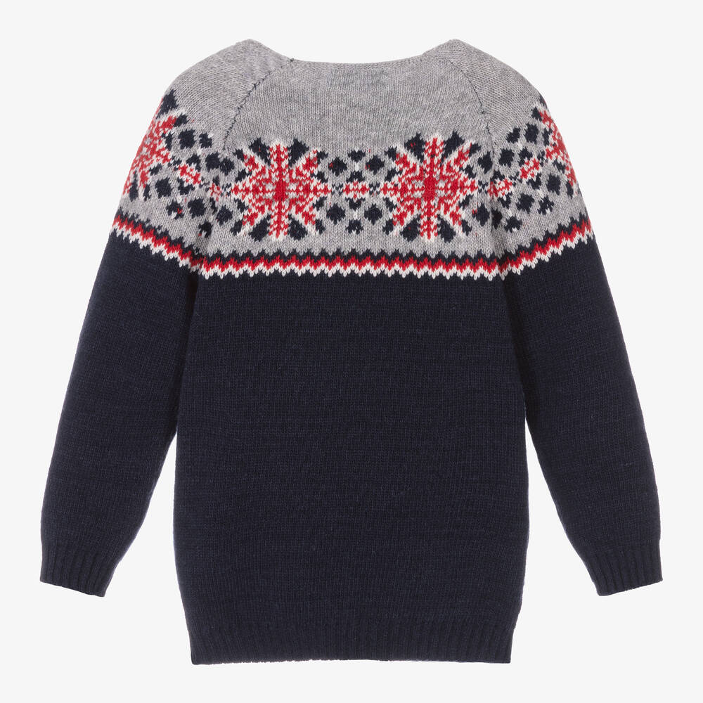 فوكيه-بلوفر مزيج صوف محبوك لون كحلي للأولاد | Childrensalon Outlet