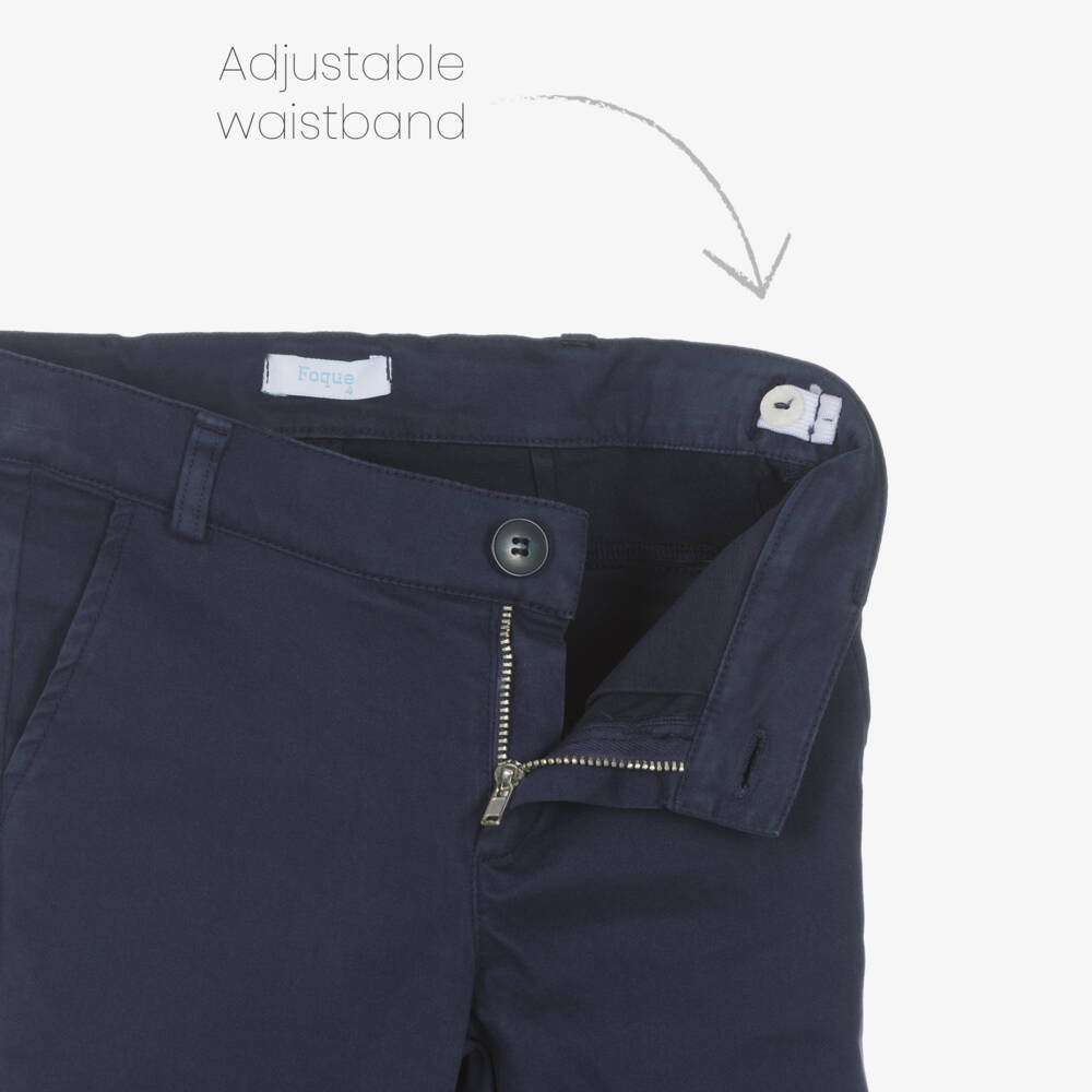 Foque-Boys Navy Check Trousers Ensemble | Childrensalon Outlet