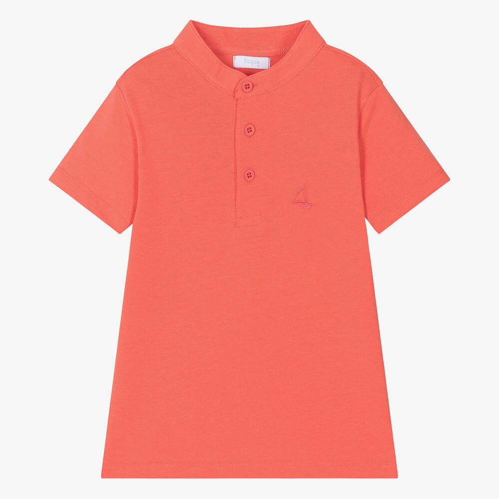 Foque-Boys Orange Cotton Polo Shirt | Childrensalon Outlet
