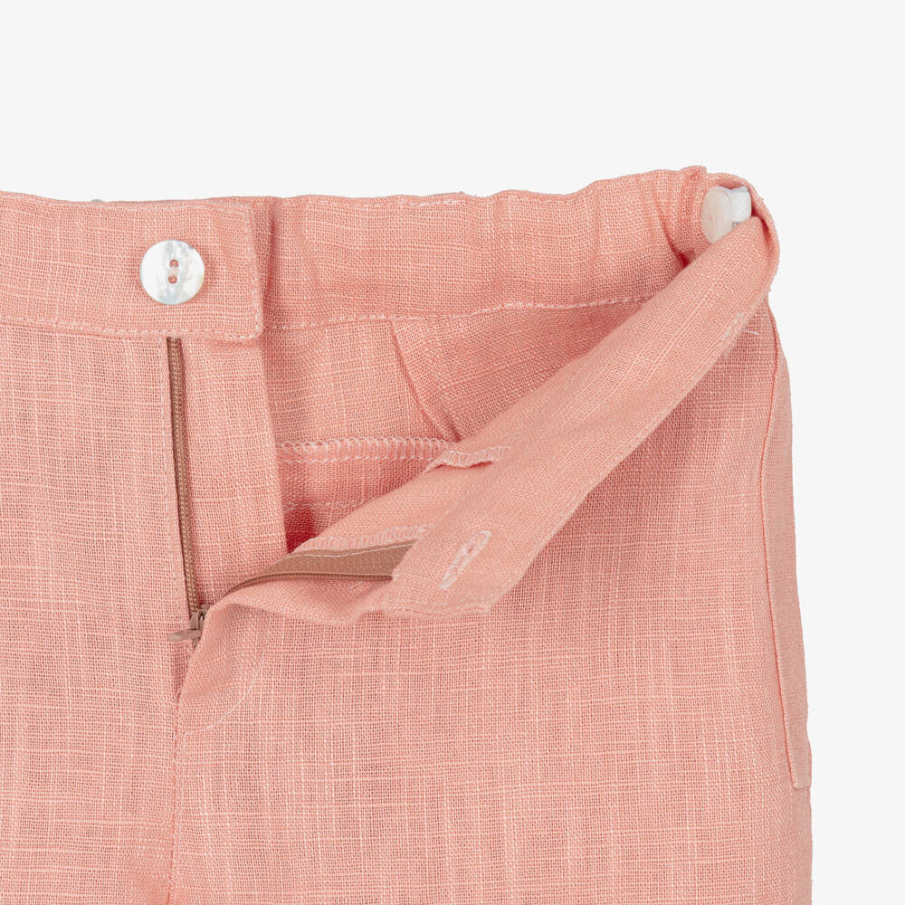 Foque-Boys Pink Linen & Cotton Shorts Set | Childrensalon Outlet