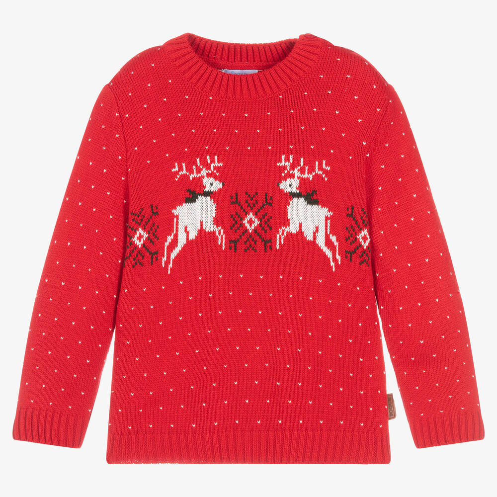 Foque - Roter Rentier-Pullover (J) | Childrensalon