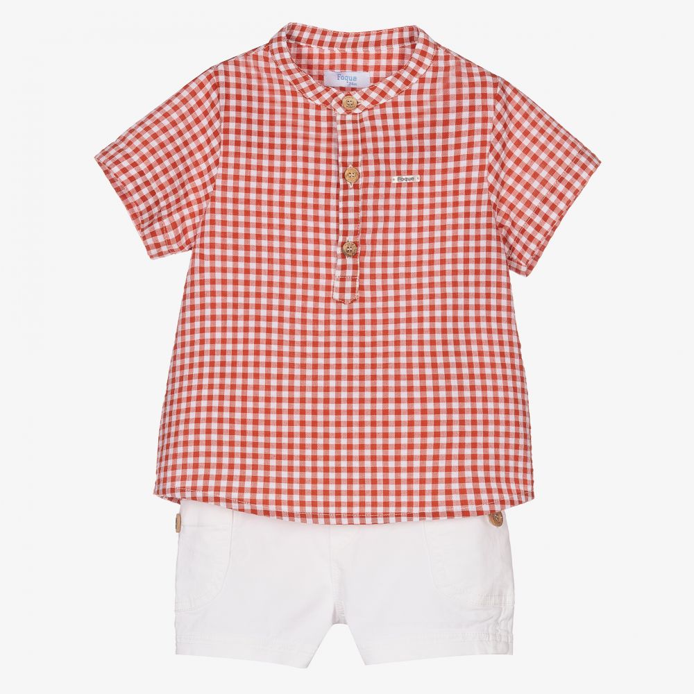 Foque-Красный топ и белые шорты для мальчиков | Childrensalon Outlet