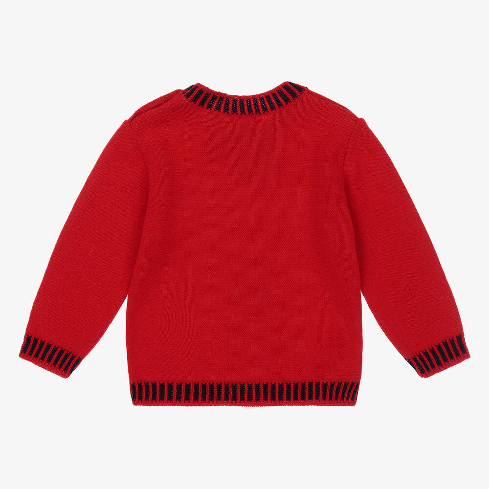 Foque-Красный шерстяной свитер со снеговиком для мальчиков | Childrensalon Outlet