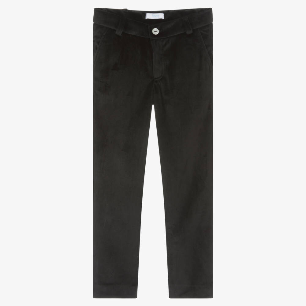 Foque-Boys Soft Black Velvet Trousers | Childrensalon Outlet