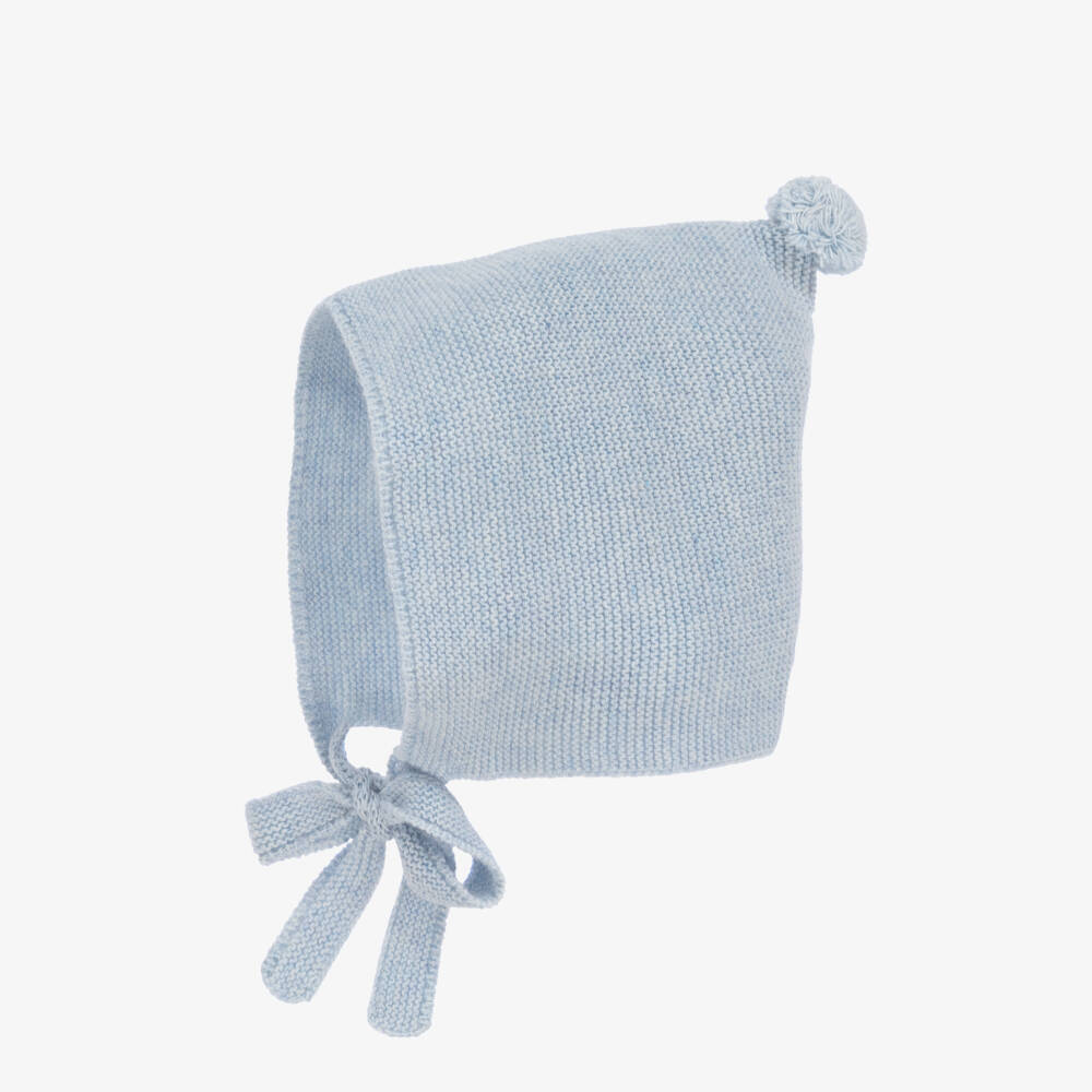 Foque-Boys Soft Blue Knitted Bonnet | Childrensalon Outlet