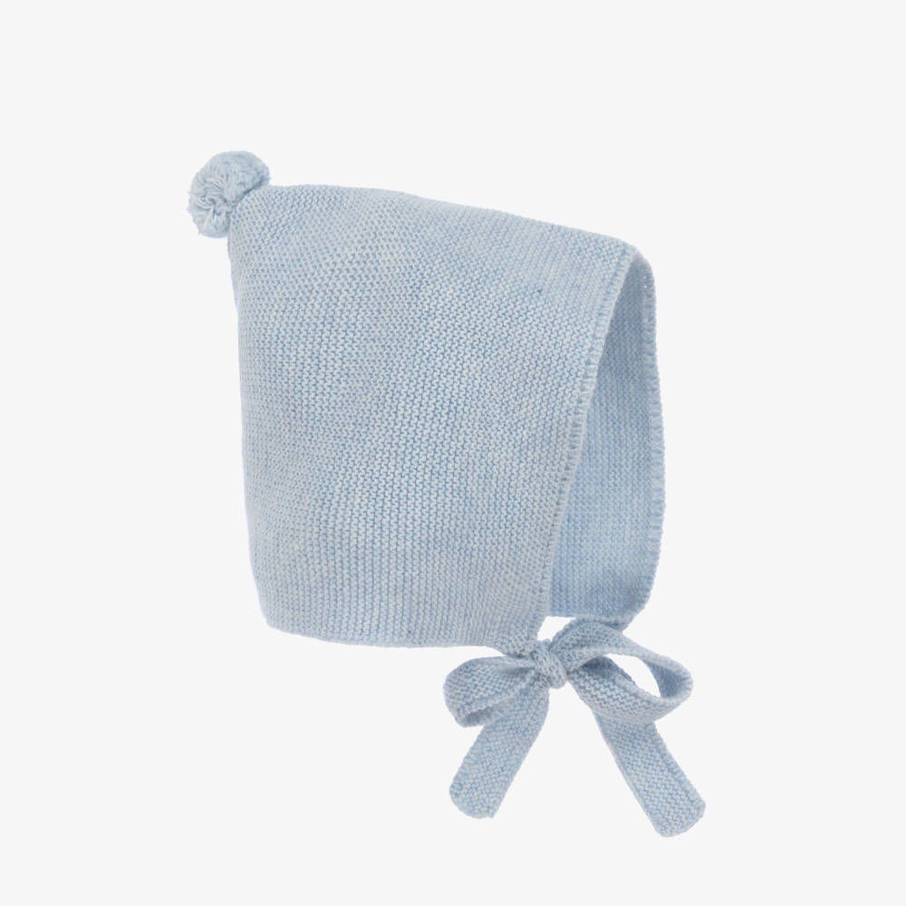 Foque-Boys Soft Blue Knitted Bonnet | Childrensalon Outlet