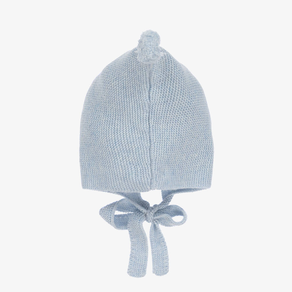 Foque-Boys Soft Blue Knitted Bonnet | Childrensalon Outlet
