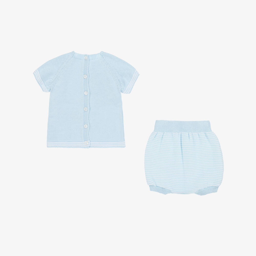 Foque-Boys Soft Knit Fish Shorts Ensemble | Childrensalon Outlet