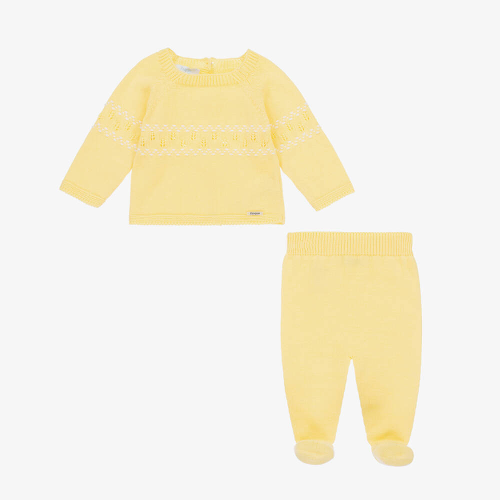 Foque-Boys Soft Yellow Knit Ensemble | Childrensalon Outlet