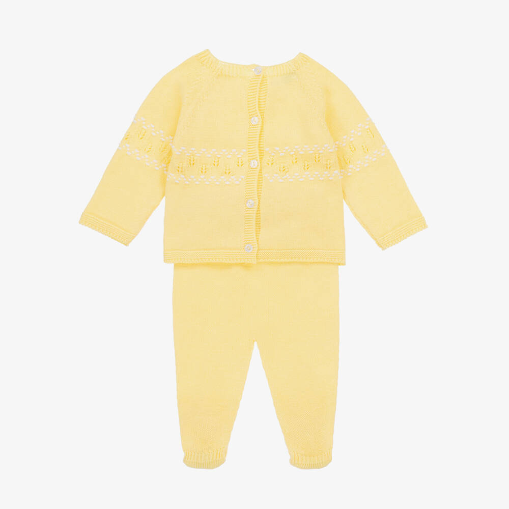Foque-Boys Soft Yellow Knit Ensemble | Childrensalon Outlet
